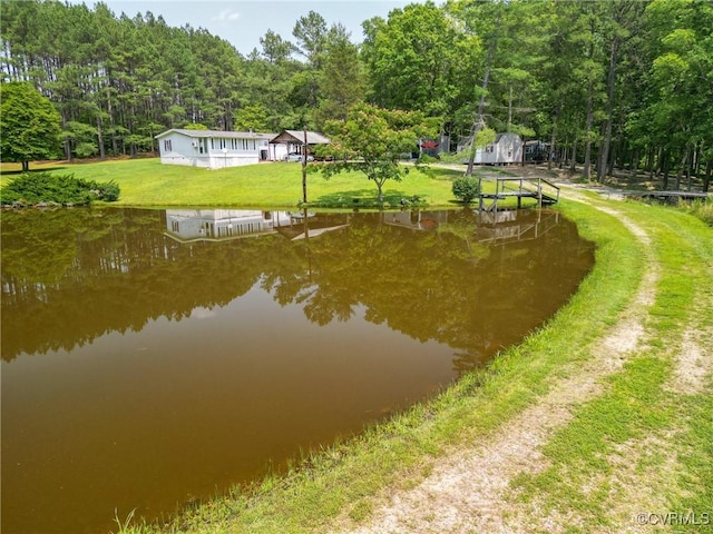 967 Ampthill Rd, Cartersville, VA 23027 - water view with a heavily wooded area