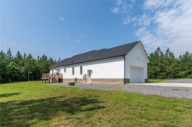 1380 Locust Hill Rd, Aylett, VA 23009 - rear view of property with a deck, a yard, stairway, and gravel driveway