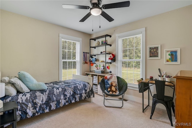 1380 Locust Hill Rd, Aylett, VA 23009 - carpeted bedroom with multiple windows and ceiling fan