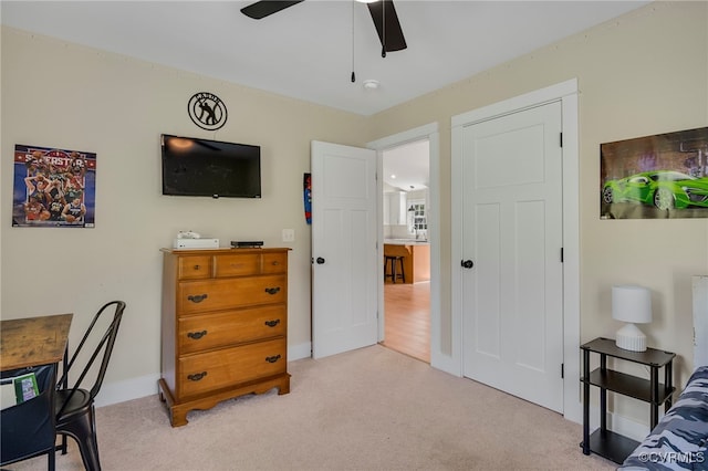 1380 Locust Hill Rd, Aylett, VA 23009 - office area with light colored carpet and ceiling fan