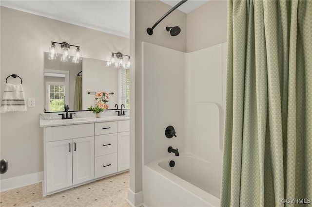 1380 Locust Hill Rd, Aylett, VA 23009 - full bathroom with shower / tub combo with curtain and vanity