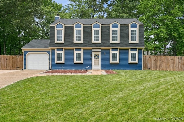 5 Hadley Pl, Newport News, VA 23608 - view of front of home featuring a chimney, concrete driveway, a garage, roof with shingles, and a gambrel roof