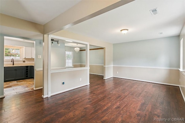 5 Hadley Pl, Newport News, VA 23608 - empty room with hardwood / wood-style floors, plenty of natural light, and a chandelier