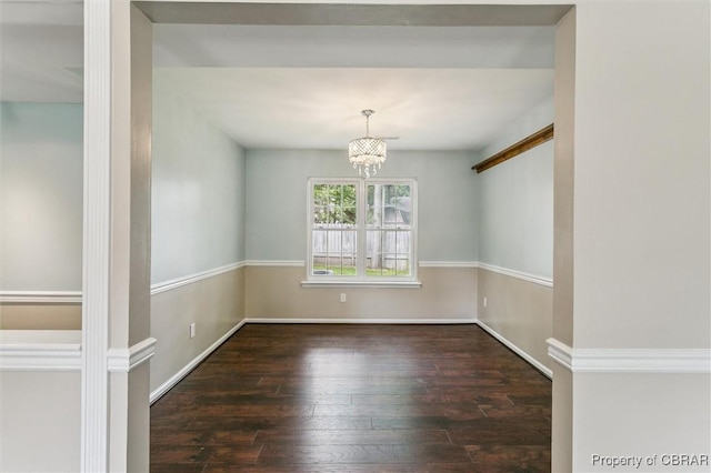 5 Hadley Pl, Newport News, VA 23608 - unfurnished dining area with wood-type flooring and a chandelier