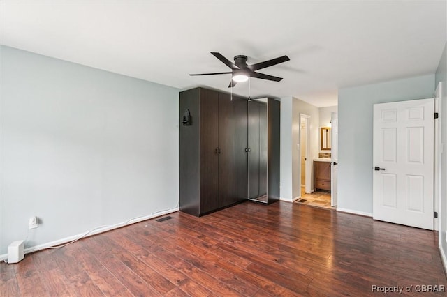 5 Hadley Pl, Newport News, VA 23608 - unfurnished bedroom featuring wood finished floors, ceiling fan, and ensuite bathroom