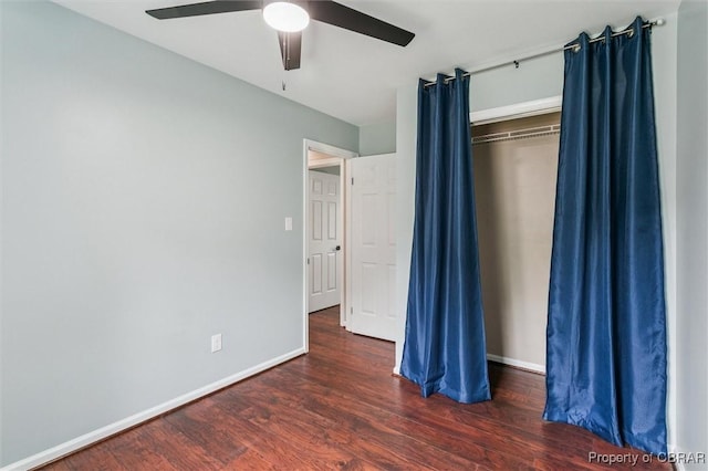 5 Hadley Pl, Newport News, VA 23608 - unfurnished bedroom featuring wood finished floors, a ceiling fan, and a closet