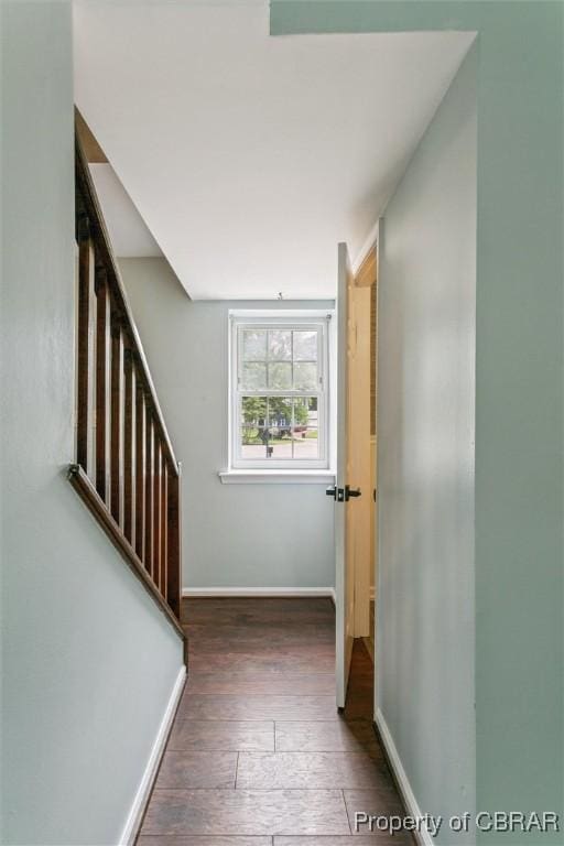 5 Hadley Pl, Newport News, VA 23608 - staircase with hardwood / wood-style floors and baseboards