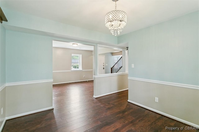 5 Hadley Pl, Newport News, VA 23608 - spare room with wood finished floors and a chandelier