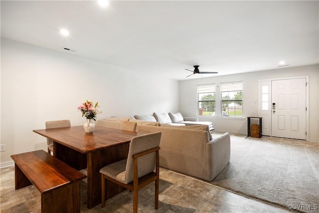 1931 Kennington Park Rd, King William, VA 23009 - dining area featuring a ceiling fan and recessed lighting
