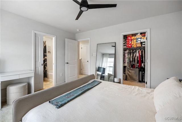 1931 Kennington Park Rd, King William, VA 23009 - bedroom with a spacious closet, ensuite bathroom, a closet, and a ceiling fan