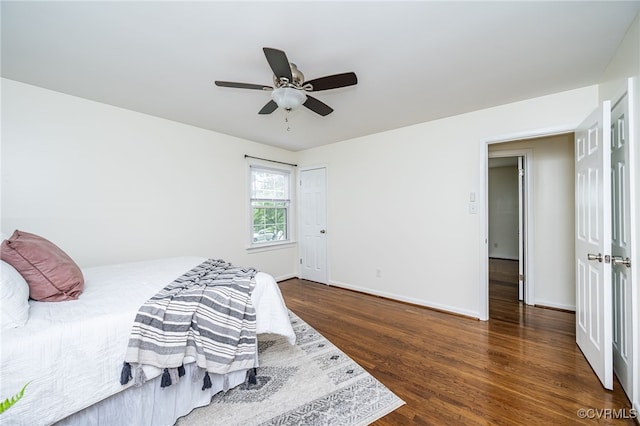 8411 Freestone Ave, Henrico, VA 23229 - bedroom with wood finished floors and ceiling fan