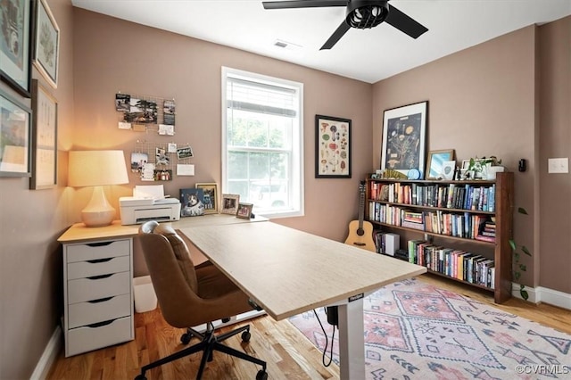1508 N 29th St, Richmond, VA 23223 - office featuring ceiling fan and wood finished floors