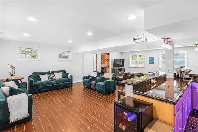 12829 Huntmaster Ln, Henrico, VA 23233 - living area featuring recessed lighting and dark wood-style flooring
