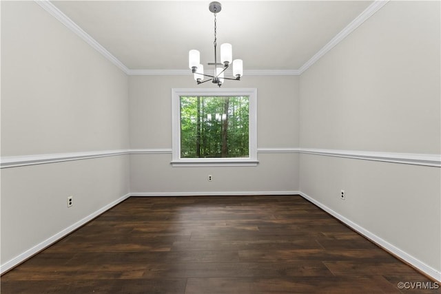 3401 Quail Hill Dr, Chesterfield, VA 23112 - spare room featuring a chandelier, crown molding, and wood finished floors