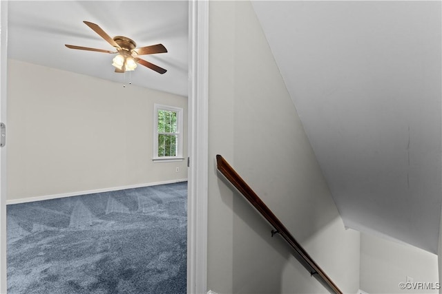 3401 Quail Hill Dr, Chesterfield, VA 23112 - staircase with carpet and a ceiling fan