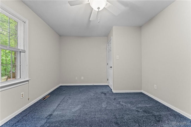 3401 Quail Hill Dr, Chesterfield, VA 23112 - unfurnished room with dark carpet and ceiling fan
