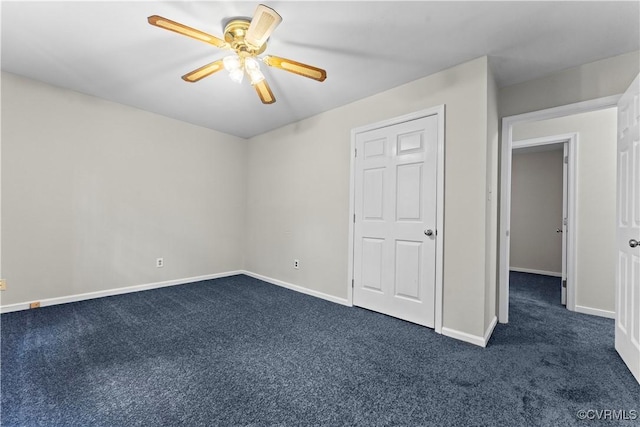 3401 Quail Hill Dr, Chesterfield, VA 23112 - unfurnished bedroom featuring dark carpet and ceiling fan