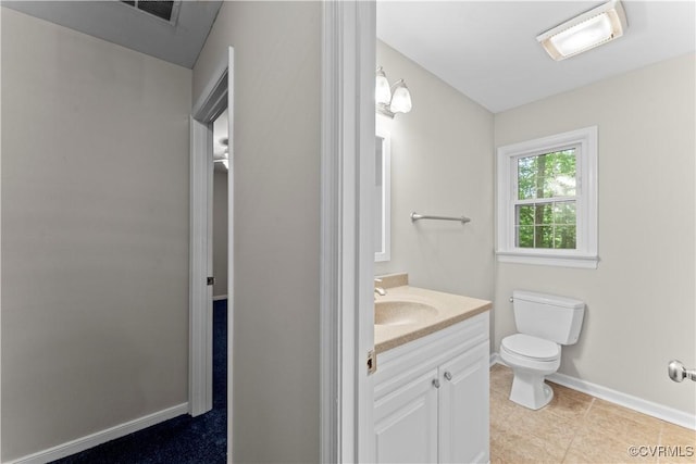 3401 Quail Hill Dr, Chesterfield, VA 23112 - half bath with vanity and tile patterned floors