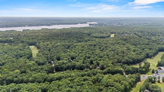3401 Quail Hill Dr, Chesterfield, VA 23112 - bird's eye view of a heavily wooded area and a nearby body of water