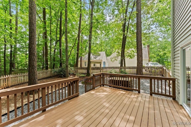 3401 Quail Hill Dr, Chesterfield, VA 23112 - deck featuring a fenced backyard and view of scattered trees