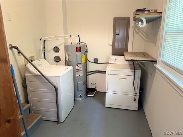 516 Kramer Dr, Highland Springs, VA 23075 - washroom with electric panel, independent washer and dryer, and water heater