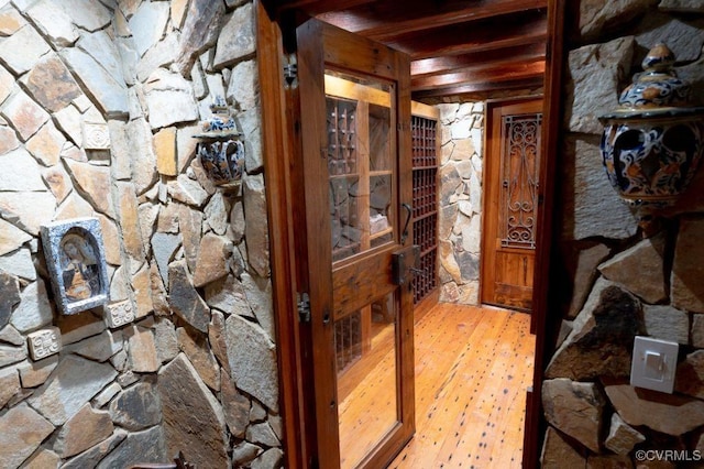 9307 Oak Trl, Ashland, VA 23005 - wine cellar featuring wood finished floors and wooden ceiling