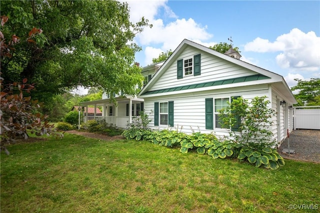 2644 Dorrell Rd, Aylett, VA 23009 - view of front of home featuring a standing seam roof, a metal roof, and a porch