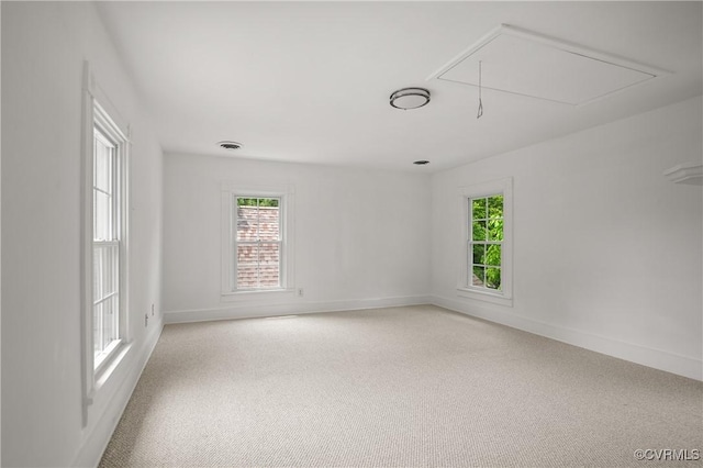 2644 Dorrell Rd, Aylett, VA 23009 - spare room with attic access, plenty of natural light, and light carpet