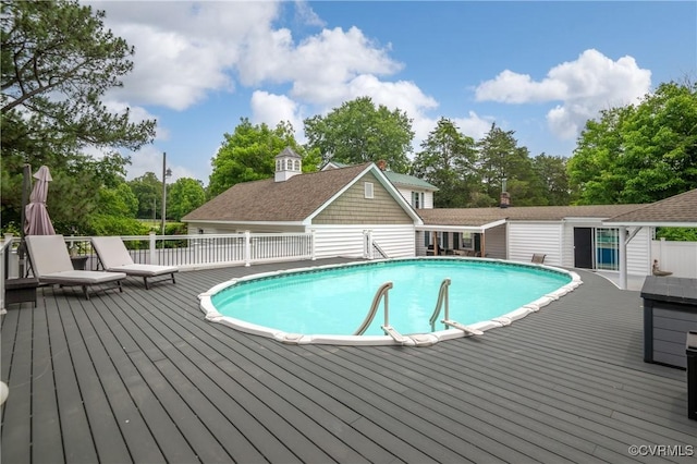 2644 Dorrell Rd, Aylett, VA 23009 - outdoor pool featuring a deck and view of wooded area