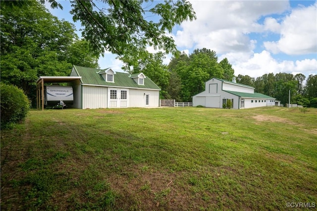 2644 Dorrell Rd, Aylett, VA 23009 - view of grassy yard featuring a garage