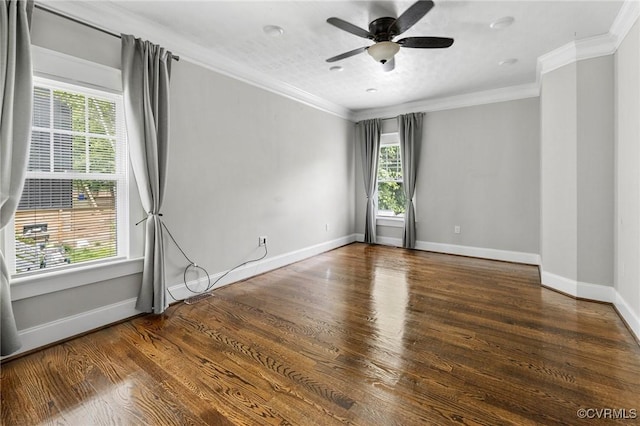 2805 Griffin Ave, Richmond, VA 23222 - empty room featuring ornamental molding, wood finished floors, and ceiling fan