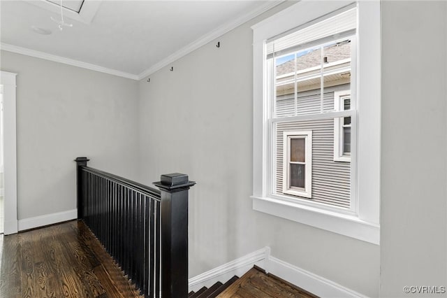 2805 Griffin Ave, Richmond, VA 23222 - stairs with attic access, crown molding, and wood finished floors