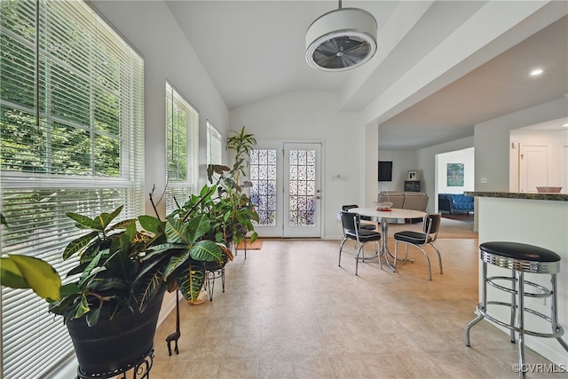 9206 Clovis St, Chesterfield, VA 23237 - dining space featuring lofted ceiling and recessed lighting