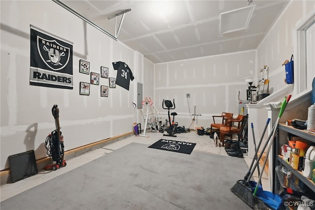 9206 Clovis St, Chesterfield, VA 23237 - exercise room featuring a garage