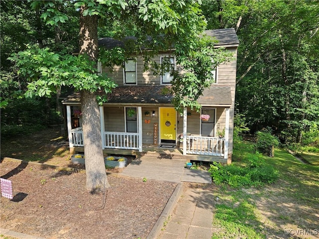 7106 Full Rack Dr, Midlothian, VA 23112 - view of front of house featuring covered porch and roof with shingles