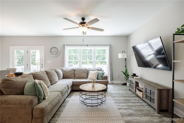 100 Heron Run Dr, Colonial Heights, VA 23834 - living area featuring ceiling fan and wood finished floors