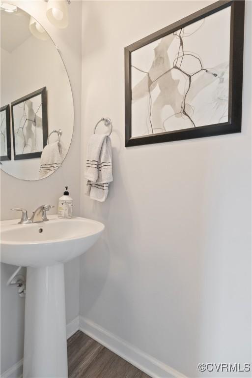 8034 Wistar Glen Dr Unit A, Henrico, VA 23228 - bathroom with baseboards and wood finished floors