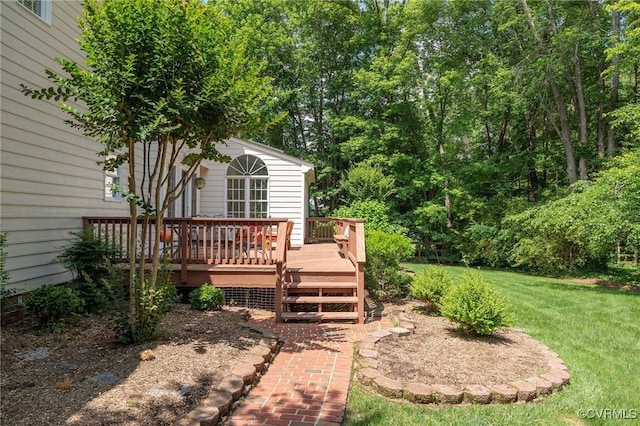 9408 Arrowdel Rd, Henrico, VA 23229 - view of grassy yard with a wooden deck