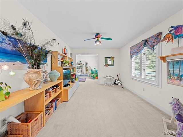 1203 Wesanne Ln, Chesterfield, VA 23114 - game room with carpet floors and ceiling fan