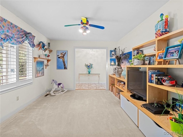 1203 Wesanne Ln, Chesterfield, VA 23114 - playroom with ceiling fan and light carpet