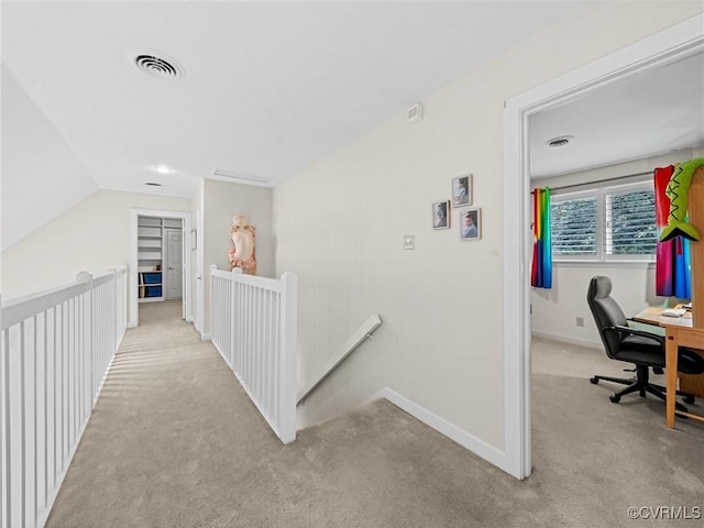 1203 Wesanne Ln, Chesterfield, VA 23114 - corridor with an upstairs landing, carpet flooring, and a desk