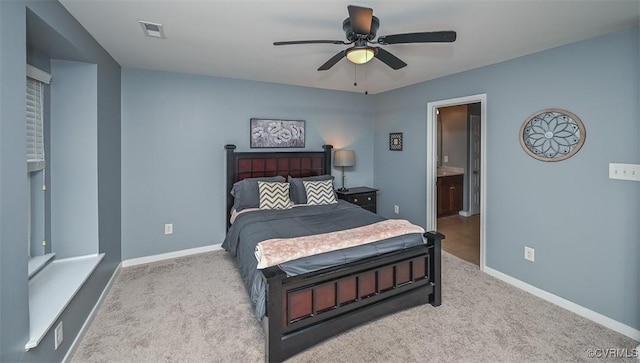 8013 Rutland Village Dr, Mechanicsville, VA 23116 - carpeted bedroom featuring ensuite bathroom and a ceiling fan
