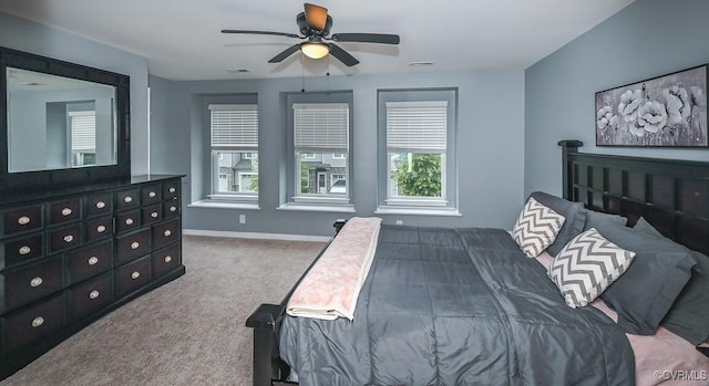 8013 Rutland Village Dr, Mechanicsville, VA 23116 - bedroom featuring multiple windows, carpet floors, and ceiling fan