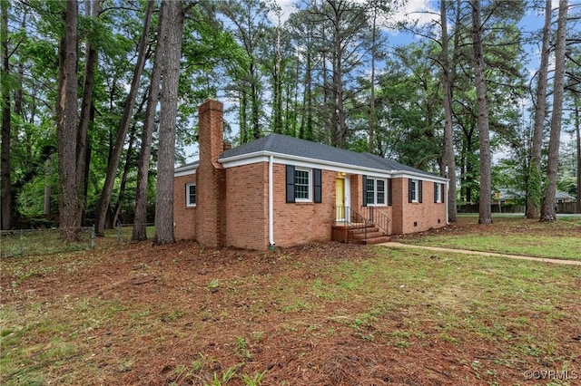 6808 Montauk Dr, Richmond, VA 23225 - single story home featuring a chimney and brick siding