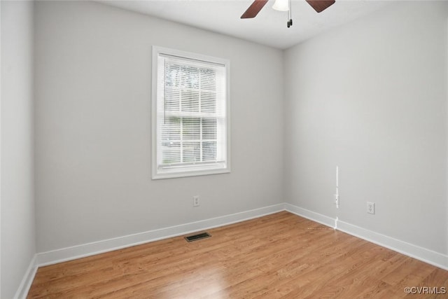108 N Cedar Ave, Highland Springs, VA 23075 - unfurnished room featuring a ceiling fan and light wood-style floors