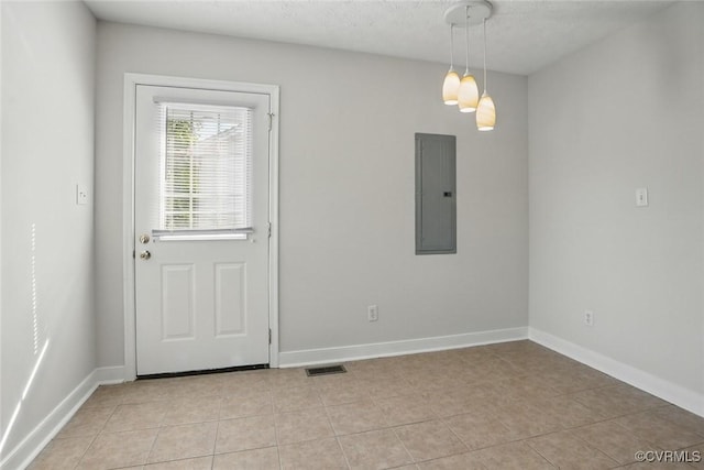 108 N Cedar Ave, Highland Springs, VA 23075 - unfurnished dining area with electric panel and light tile patterned flooring