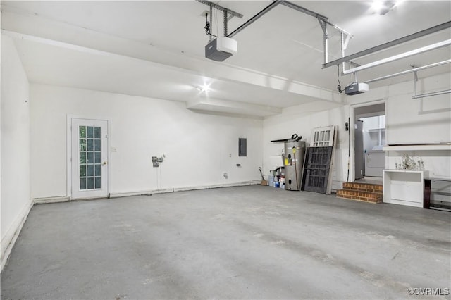 107 Oak Ridge Ct, Williamsburg, VA 23188 - garage with water heater, electric panel, a garage door opener, and washer / clothes dryer
