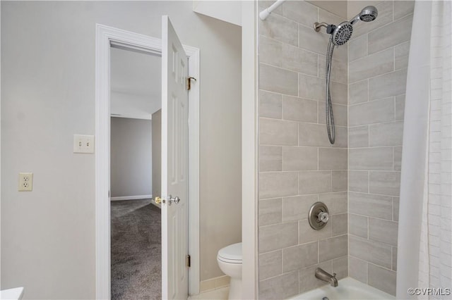 107 Oak Ridge Ct, Williamsburg, VA 23188 - bathroom featuring shower / bathtub combination with curtain and toilet