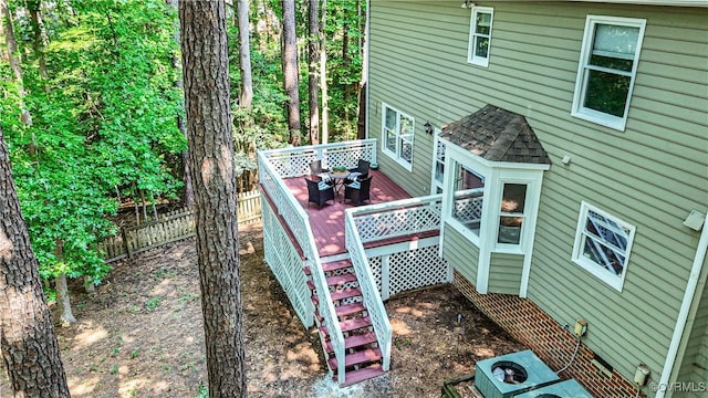 107 Oak Ridge Ct, Williamsburg, VA 23188 - wooden terrace featuring a fire pit