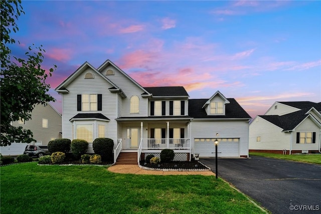 6030 Pond Place Way, Mechanicsville, VA 23111 - traditional-style house featuring covered porch, asphalt driveway, and a front yard